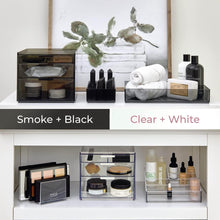 Load image into Gallery viewer, iDesign Plastic Makeup Organizer Tray - Vanity Organizer Clear White
