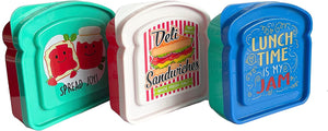 Set of 3 Food Storage Sandwich Containers, 2 cups / 16 oz