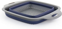 Load image into Gallery viewer, Oster Bluemarine Collapsible Square Plastic Colander in Blue
