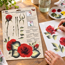 Load image into Gallery viewer, Plaid Folk Art One Stroke Reusable Painting Teaching Guide: (TEA ROSE)
