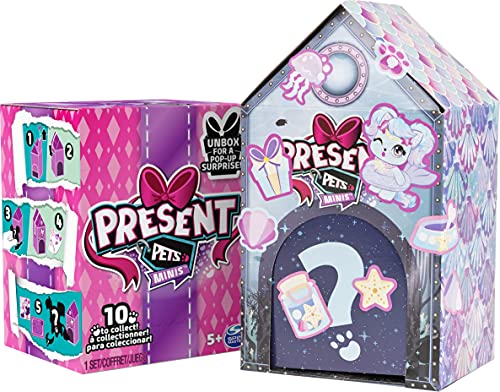 Present Pets Mini, Surprise Plush 3-Inch Mystery Pack, UNbox for a Pop-Up Surprise! Collect All 10!