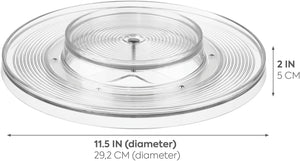 iDesign Linus Lazy Susan Cabinet Turntable - 2-Tier Organizer 11" Clear