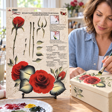Load image into Gallery viewer, Plaid Folk Art One Stroke Reusable Painting Teaching Guide: (TEA ROSE)
