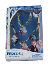 Load image into Gallery viewer, Disney Frozen II Necklace, Bracelet &amp; Rings Girls Jewelry Gift Set Ana Elsa NIB

