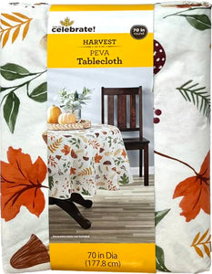 Celebrate Harvest PEVA Tablecloth 70R (Mushroom)