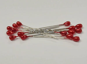 Corsage / Boutonniere Red Teardrop Pins 2" pk/144
