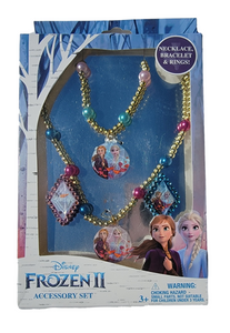 Disney Frozen II Necklace, Bracelet & Rings Girls Jewelry Gift Set Ana Elsa NIB
